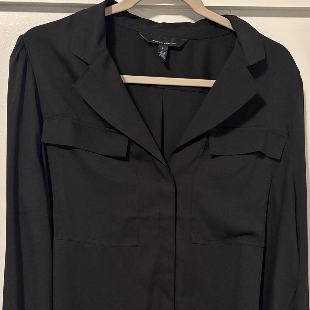 White House Black Market Black Blouse